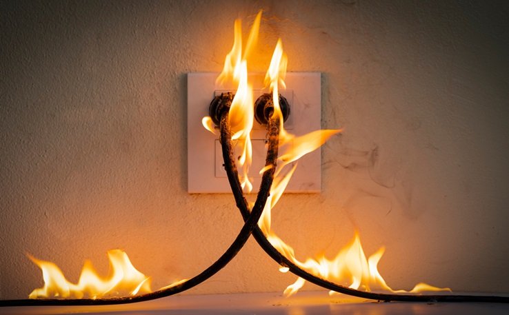 Unsafe electrical installation can cause electrical cables to overhead and may cause fires.