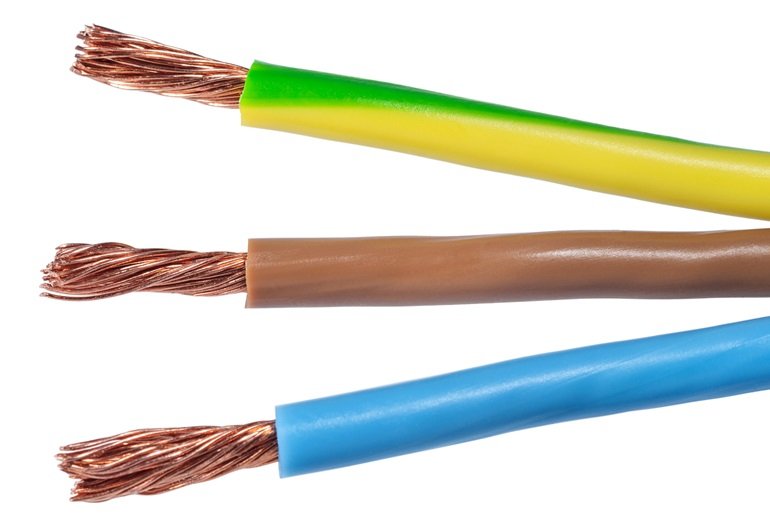 These are the three main electrical cables colors used in south African wiring standards. Live - Brown, Neutral - Blue, Earth - Green/Yellow